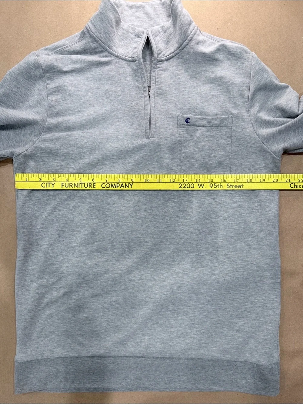 Criquet Quarter‑Zip Pullover – Men’s M Light Gray Modal Blend